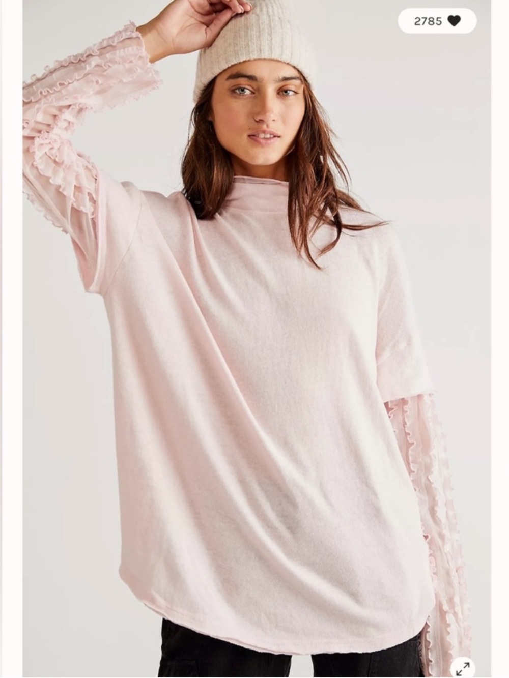 Free People On Your Sleeve Top Pink Lotus Mesh Long Sleeve